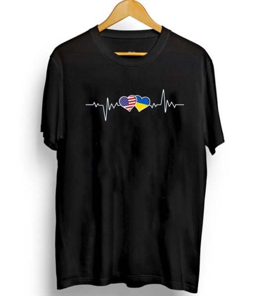 Ukrainian USA Heartbeat Support Ukraine T Shirt