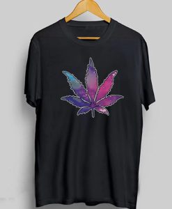 Galaxy Weed Leaf Unisex T-Shirt