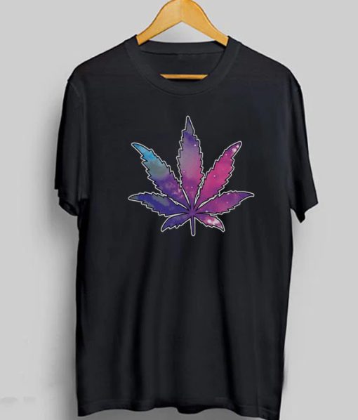 Galaxy Weed Leaf Unisex T-Shirt