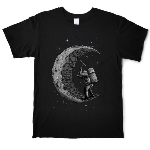 Digging The Moon Print T Shirt