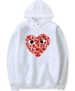 Comme Des Garcons Red Heart Hoodie