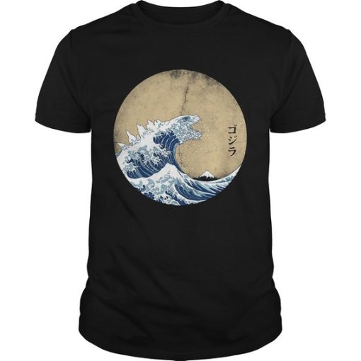 The great wave off Kanagawa Godzilla Tee