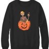 Pumpkin Skeleton Graphic Sweatshirt