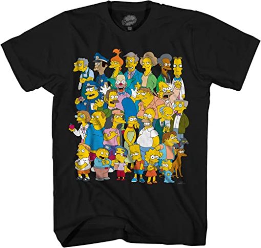 The Simpsons Springfield Group Montage Bart Homer T-Shirt