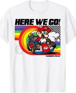 Mario Kart Pride Rainbow Road Here We Go T-Shirt