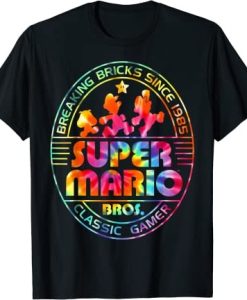 Super Mario Brick Break 85 Tie Dye Logo Graphic T-Shirt