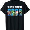 Super Mario Bros Characters Letter Fill Graphic T-Shirt