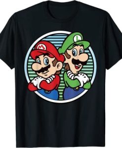 Super Mario Luigi Back To Back Graphic T-Shirt