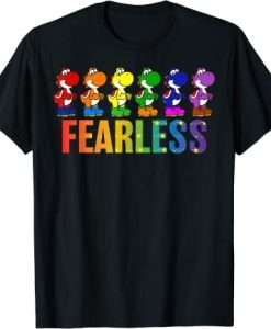 Super Mario Pride Yoshi Fearless Rainbow Line Up T-Shirt