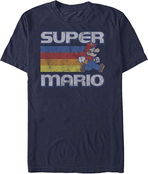 Super Mario Running Retro Stripe T-Shirt