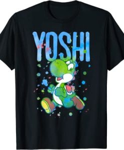 Super Mario Yoshi Watercolor Splash Graphic T-Shirt