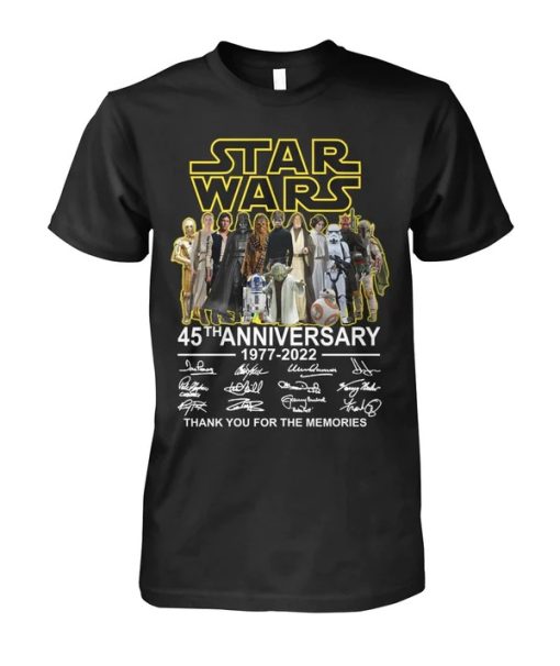 Star Wars 45th Anniversary 1977 2022 Thank You For The Memories T-shirt