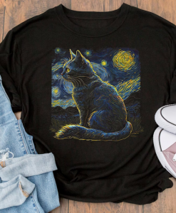 Cat van Gogh T-shirt