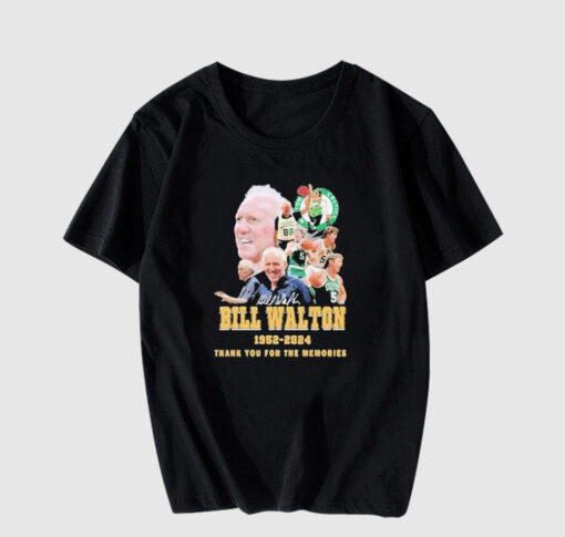 Funny Boston celtics bill walton 1952-2024 thank you For The Memory T Shirt